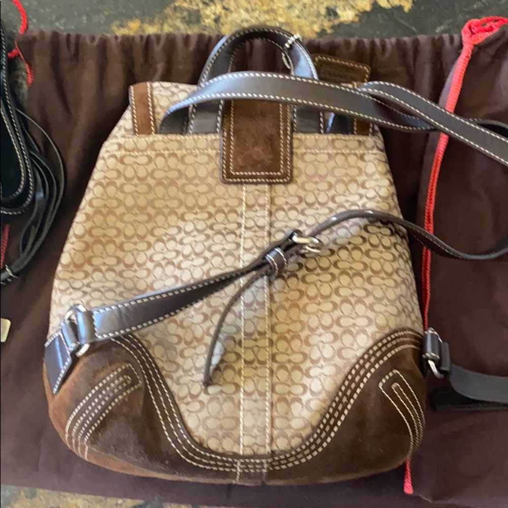 New Brown Authentic Coach Backpack - image 2